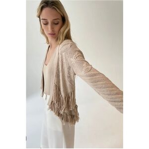 Kobi Halperin Carmela Cashmere Open Cardigan Tan Resort 2022 Collection Medium